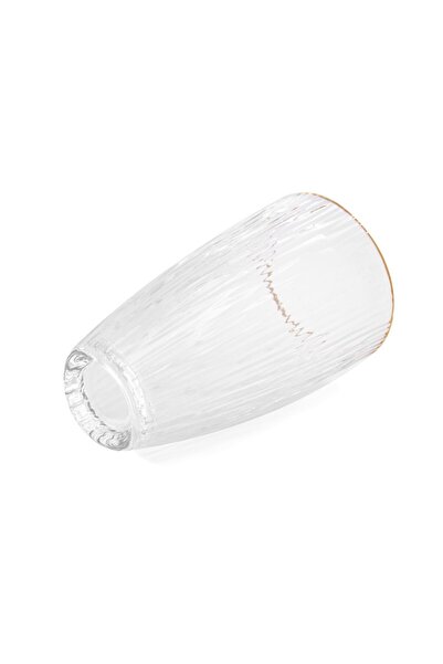 Fissman Drinking Glass Set of 2 500mL Elegant Transparent Glasses with Gold Rims