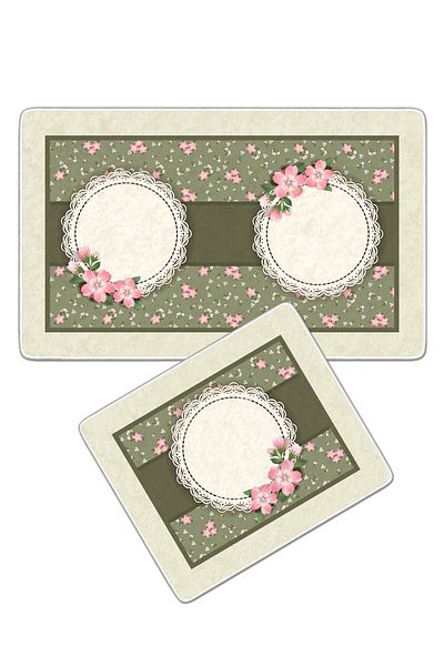 Filamente 2-Piece Non-Slip Based Washable Bath Mat - 60*100 cm and 50*60 cm