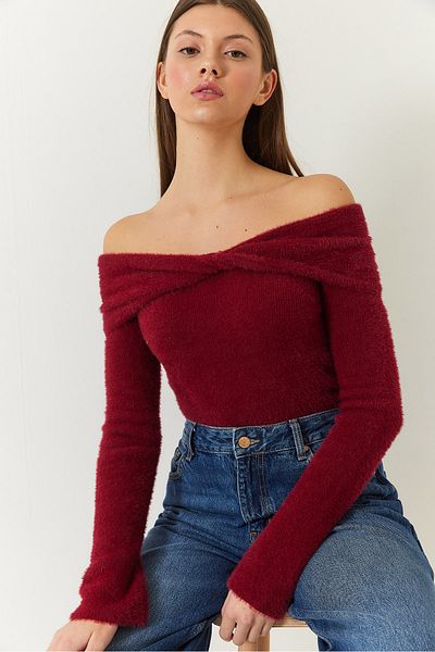 Bianco Lucci Pulover de damă din tricotaje moale cu guler 60261285