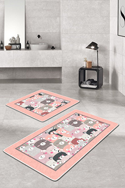 Filamente قطعتان من سجادة الحمام القابلة للغسل مع قاعدة مضادة للانزلاق - 60*1...