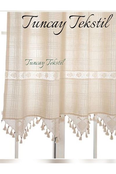 TUNCAY TEKSTİL Thick Linen Woven - Buldan Handcrafted Hand Lace Curtain