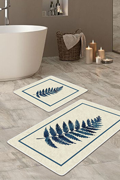 Filamente 2-Piece Non-Slip Based Washable Bath Mat - 60*100 cm and 50*60 cm