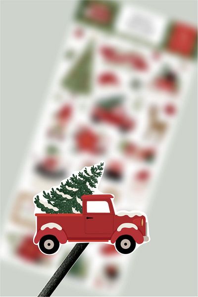 Piksel Grafik New Year Label, Gnome for Christmas Sticker