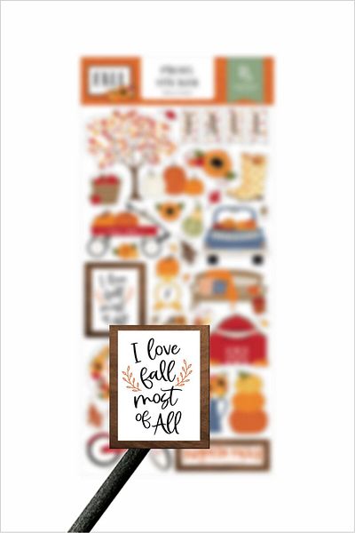 Piksel Grafik Autumn Labels, Love Autumn Sticker