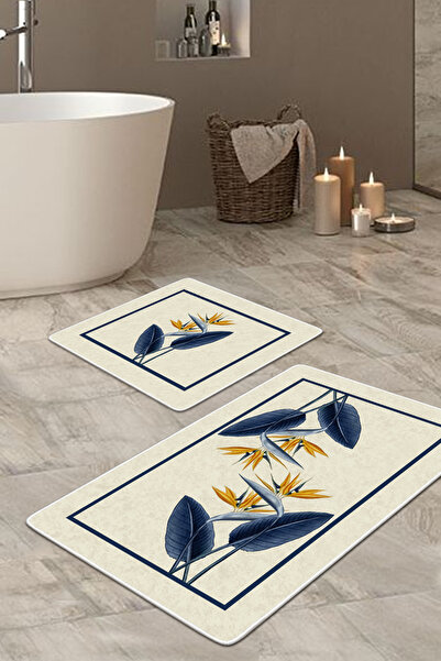 Filamente 2-Piece Non-Slip Based Washable Bath Mat - 60*100 cm and 50*60 cm