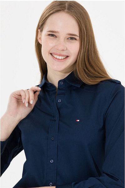 U.S. Polo Assn. Cămașă de damă bleumarin cu mânecă lungă