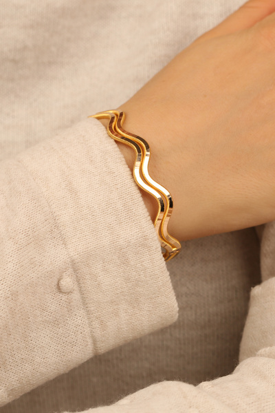 Çgk Çiğdem Gürel Kuyumculuk Yaldızlı Altın Bilezik