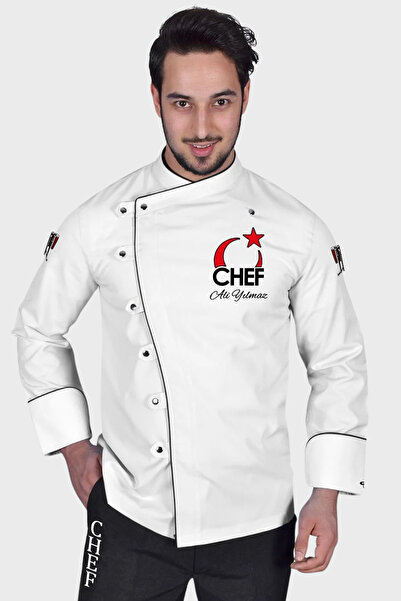 Üniformanya Costum de bucătar - cu cadou cu nume, jachetă și haine de bucătar...