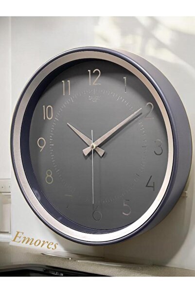 EMORES 36 cm Dekoratif Gerçek Cam  Sessiz Mekanizma Duvar Saati