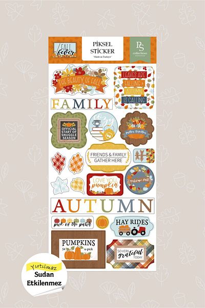 Piksel Grafik Autumn Popular Sticker, Autumn, Pumpkins
