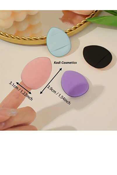 Kadi Cosmetics 4 Adet Parmak Pudra Süngeri Mini Başparmak Makyaj Süngeri