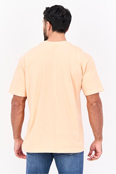 GAP Men Crew Neck Short Sleeves Plain T-Shirt, peach