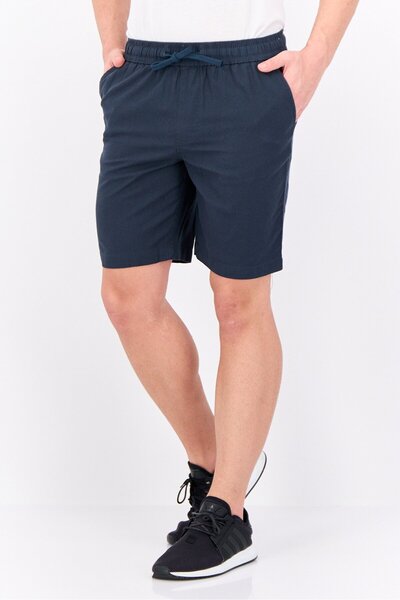 Algspar Men Plain Basic Shorts, Navy