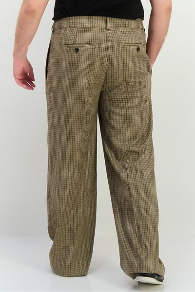 Gant Men Regular Fit Houndstooth Print Straight Leg Pants, Brown Combo