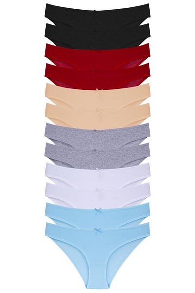Merry Secret's Chiloți slip din 12 piese, flexibili, flexibili, din Lycra, cu textura moale