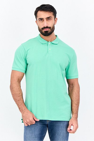 GAP Men Regular Fit Embroidered Logo Short Sleeves Polo, Green