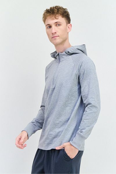 gaiam Men Slim Fit Long Sleeves Training Hoodies, Grey