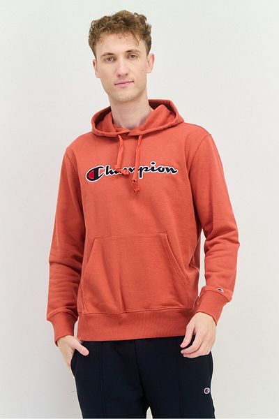 Champion Men Sportswear Fit Long Sleeves Outdoor Hooded Sweatshirt, Dusty Red