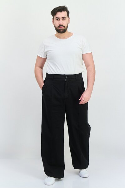 Gant Men Regular Fit Solid Wide Leg Pants, Black