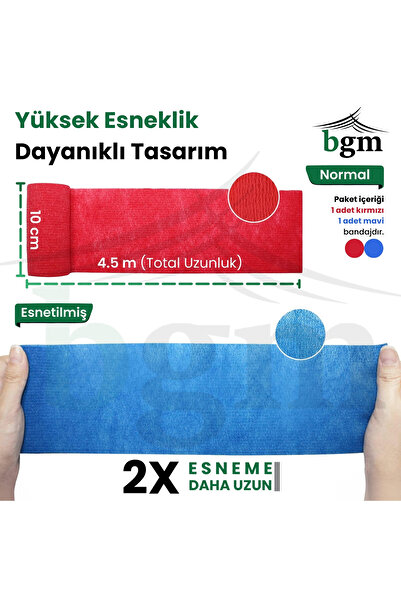 bgm Elastik Kendinden Yapışkanlı Bandaj  10cm X 4.5m Coban Bandajı Sporcu Bandı Elastik Bandaj