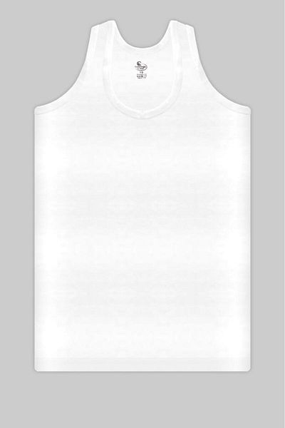 CENNETOĞLU 6 Pieces 100% Cotton White Boy Undershirt 1stClass Fabric Quality