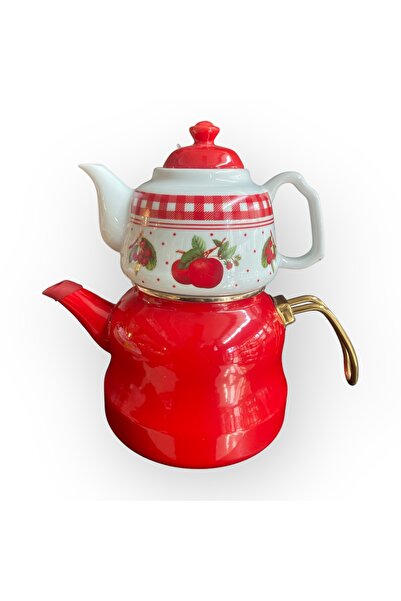 Fodi Fodis mutfak altı emaye üstü porselen çaydanlık takımı