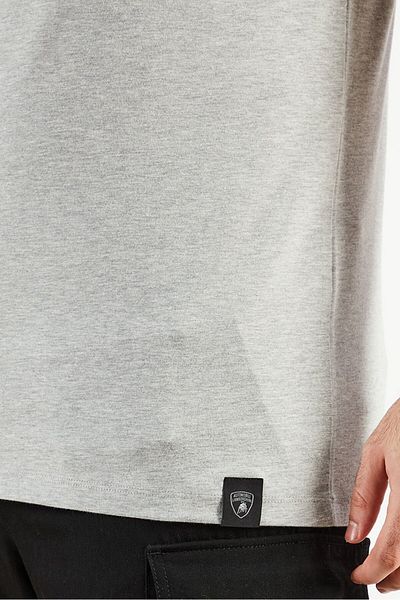 Lamborghini Men Crew Neck Short Sleeves Brand Logo T-shirt, Grey