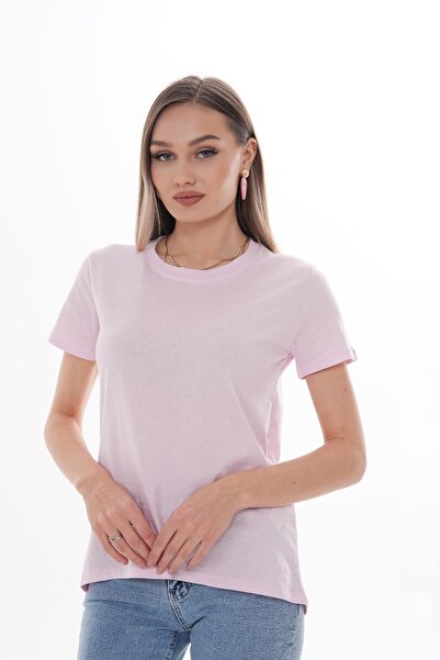 ŞİMAL Γυναικείο μπλουζάκι με λαιμόκοψη με μακρύ λαιμόκοψη 250025 -