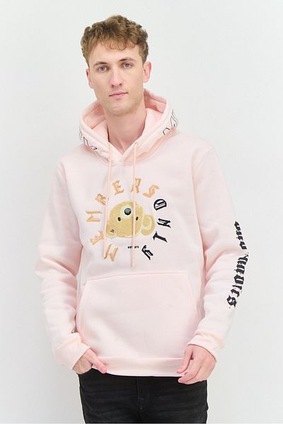Members Only Men Embroidered Long Sleeves Hoodie, Pink