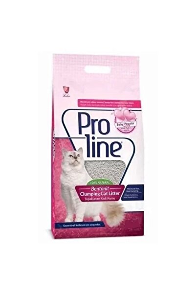Pro Line Proline Pudralı 5lt Bentonit Kedi Kumu Bebek Pudralı Topaklanan Ince Taneli Kedi Kumu