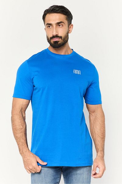 Cerruti 1881 Men Crew Neck Short Sleeve Brand Logo T Shirt, Blue