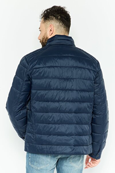 Michael Kors Men High Neck Quilted Softshell Jacket, Blue