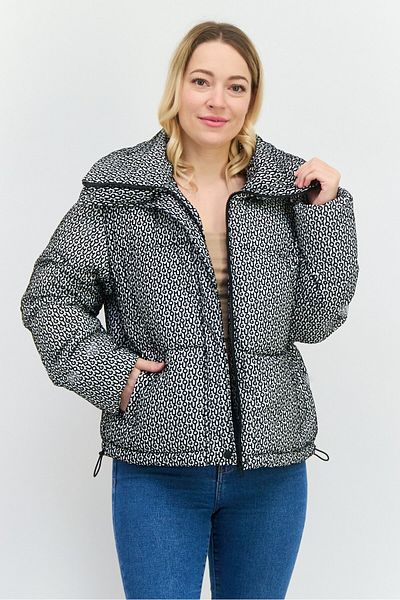 Hugo by Hugo Boss Women Allover Print Puffer Jacket, White