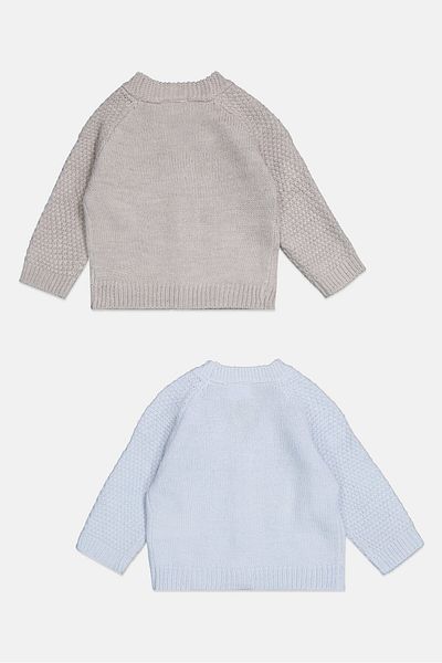 Rock A Bye Baby Boutique Toddlers Boy 2 Pcs Knitted Cardigans, Light Blue