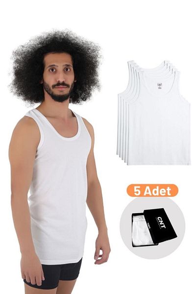 CNT Men's Undershirt Cotton Basic 5-Piece Premium Pack