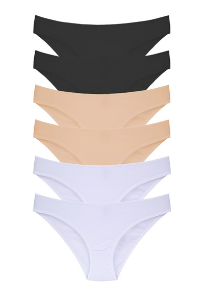 CNT Women's 6-Piece Bikini Panties Special Package in Mixed Color and Flower Pattern Packaging