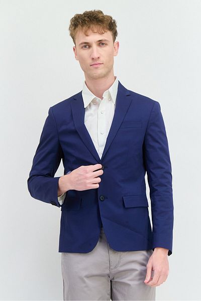 Calvin Klein Men Fitted Fit Solid Formal Blazer, Dark Blue