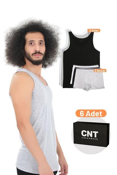 CNT Ανδρικό Βαμβακερό Σετ Μπόξερ Βασικό Πακέτο Premium 3 τεμαχίων