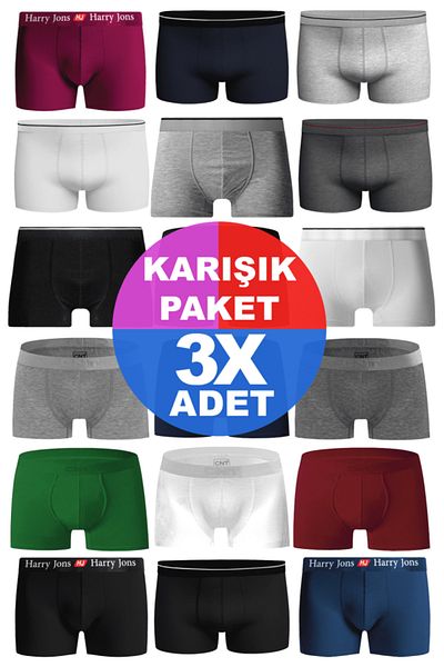 CNT Men's Cotton Boxers 3 Pieces Random Surprise - Special Mystery Package