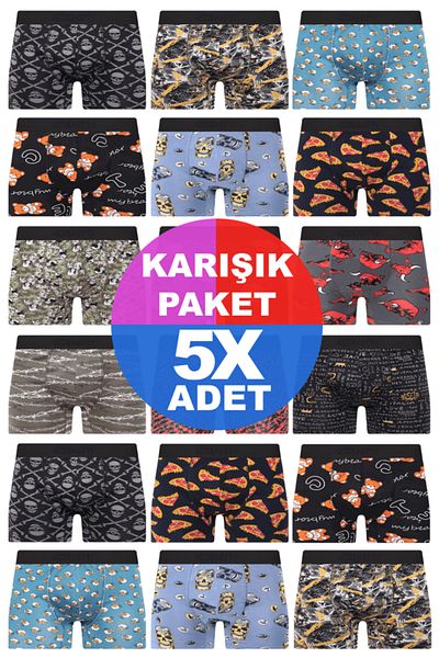 CNT Ανδρικά Boxers Surprise Patterned 5 Pieces - Special Mystery Package