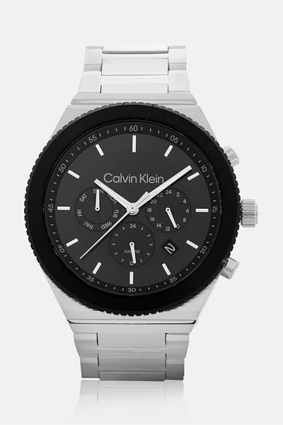 Calvin Klein Men 25200301 Stainless Steel Analog Watch 44 Mm, Silver
