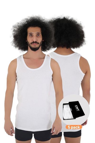 CNT Men's Undershirt Cotton Basic 5-Piece Premium Pack