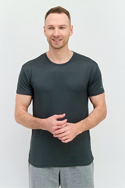 Skora تي شيرت رجالي رياضي بأكمام قصيرة للجري، زيتوني