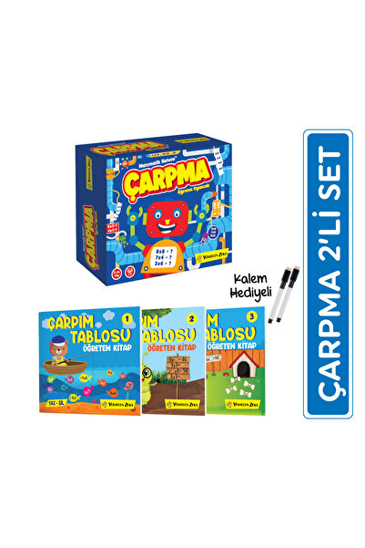 yükselen zeka Çarpma Öğreten Oyuncak - Çarpma Öğreten Kitap 2'li Set