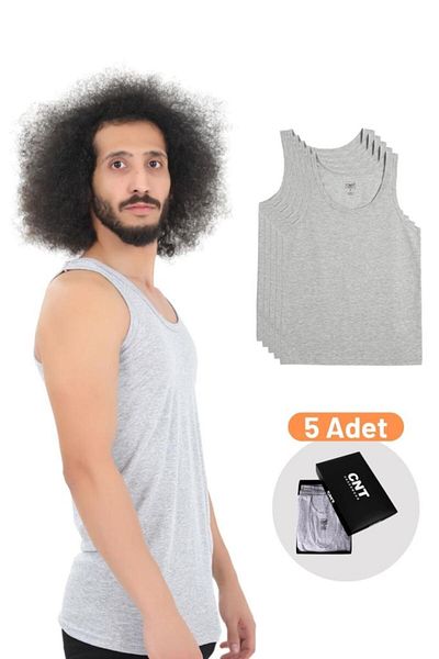 CNT Men's Undershirt Cotton Basic 5-Piece Premium Pack