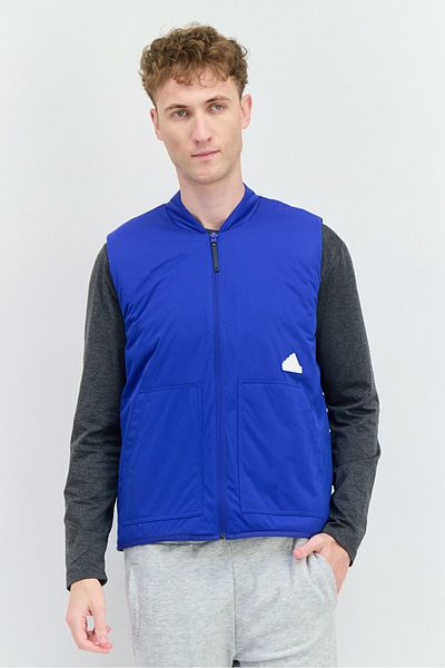 adidas Men Sportswear Fit Sleeveless Outdoor Jacket Vest, Blue