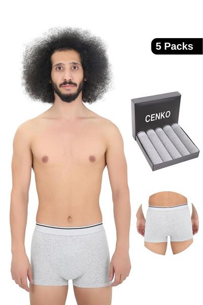 CENKO Ανδρικά 5 τεμάχια Lycra Slim Fit Thin Fabric Οικονομικά Boxers σε Ειδικό Κουτί Κατάλληλα για Καθημερινή Χρήση