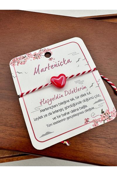 Jerie Red Murano Heart Detailed Martenticha Adjustable Bracelet