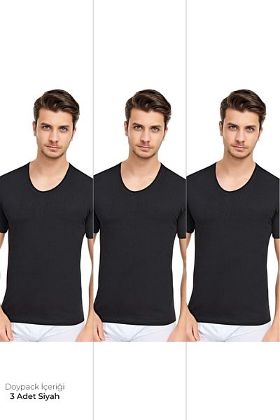 CENNETOĞLU Men's 3-Piece Crew Neck Undershirt in Special Package