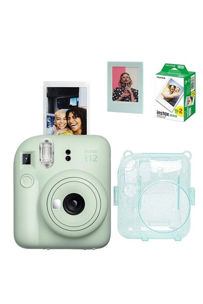 Fujifilm Instax Mini 12 Fotoğraf Makinesi-20li Film-simli Pleksi Kılıf Ve Fot...